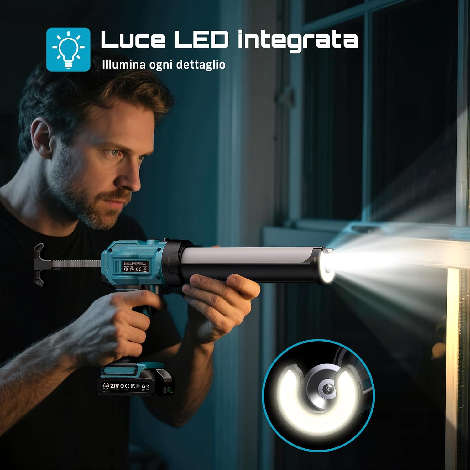 Thumbnail 6 de SEESII pistola silicone a batteria con LED