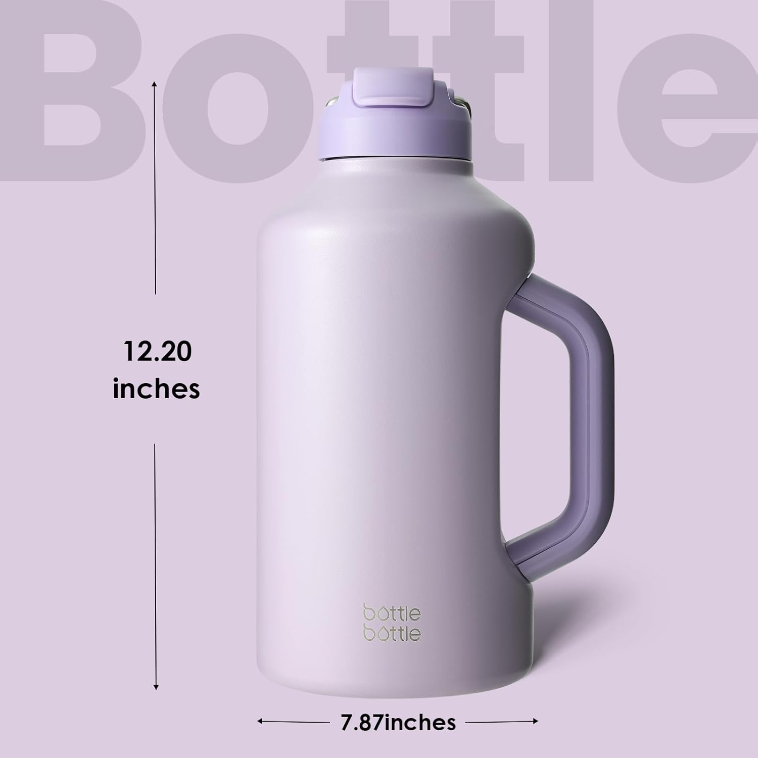 Thumbnail 5 de BOTTLE BOTTLE Isolierte Wasserflasche – doppelter Deckel, Strohhalm, 64 Unzen, Edelstahl – violett