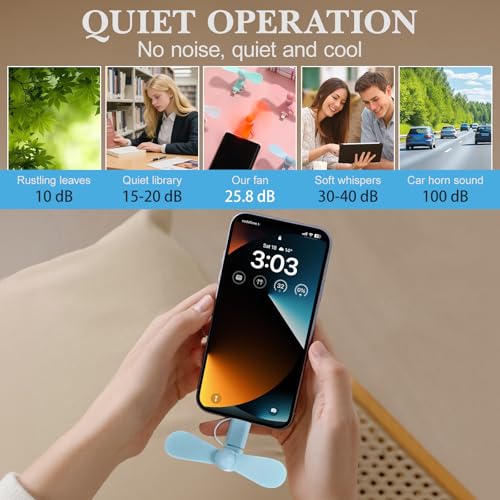Thumbnail 2 de Beavorty 5pcs Mini Cell Phone Fan 2-in-1: Pocket-Sized USB C/Micro USB Cooler