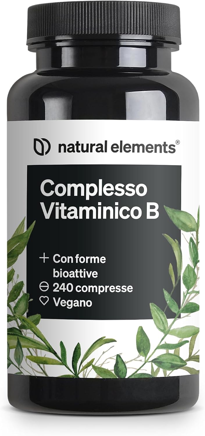 Detalle de Complesso Vitaminico B con 8 vitamine B essenziali e cofattori, 240 compresse vegane (Natural Elements)