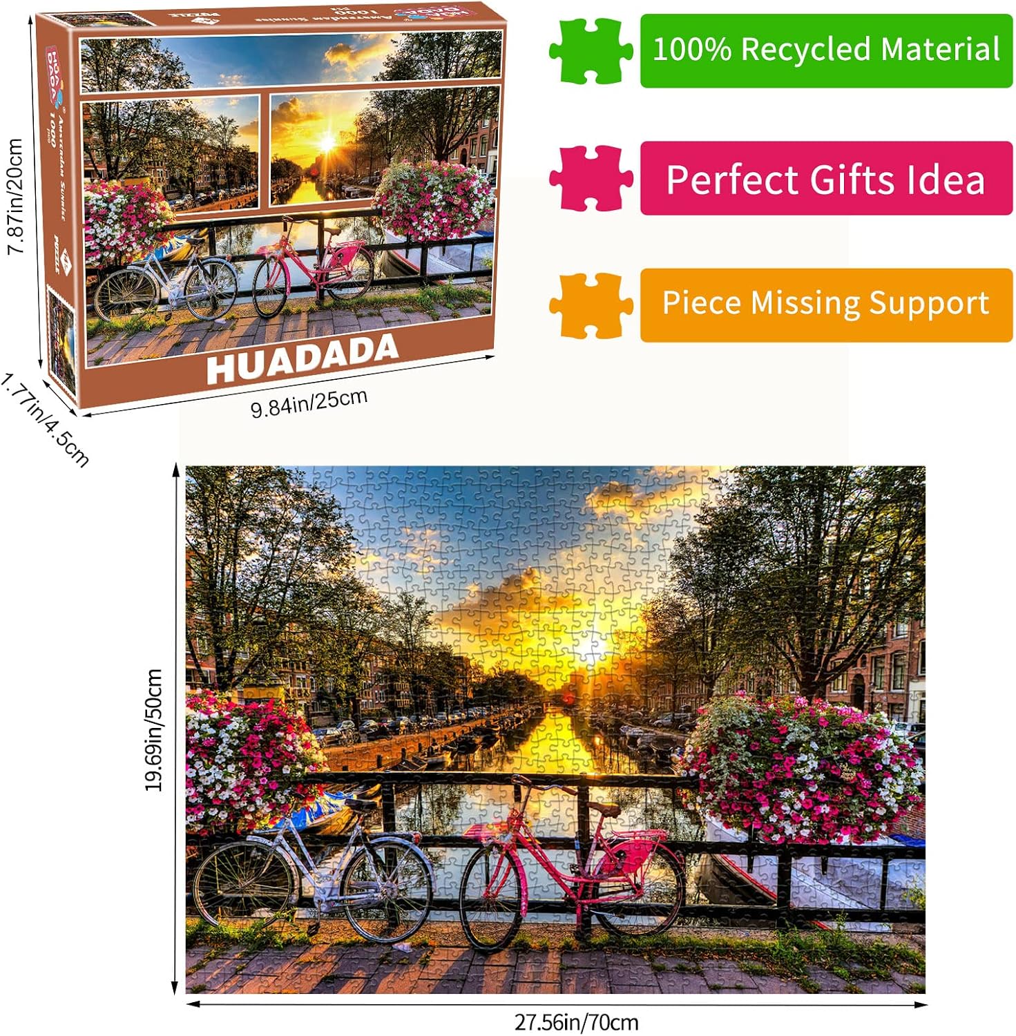 Thumbnail 2 de Amsterdam Sunrise 1000-Piece Jigsaw Puzzle for Adults (Netherlands Landscape) – Amsterdam Sunrise design