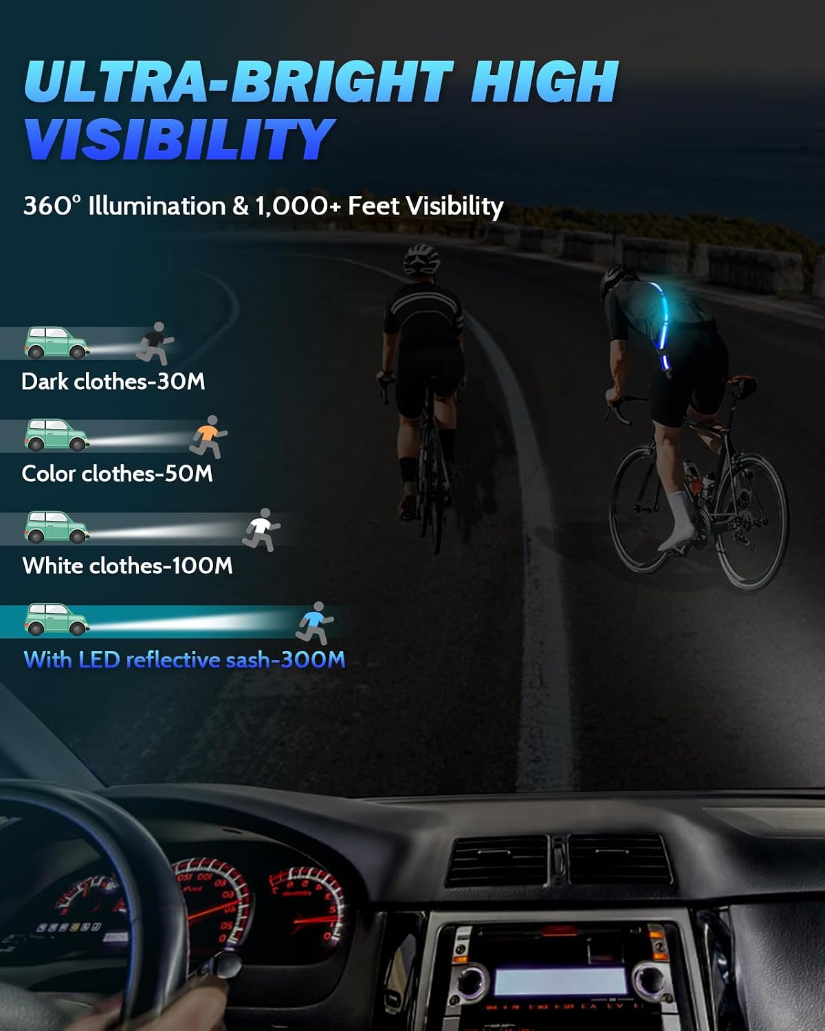 Detalle de Fitense LED reflective sash, 85.9–161.7 cm