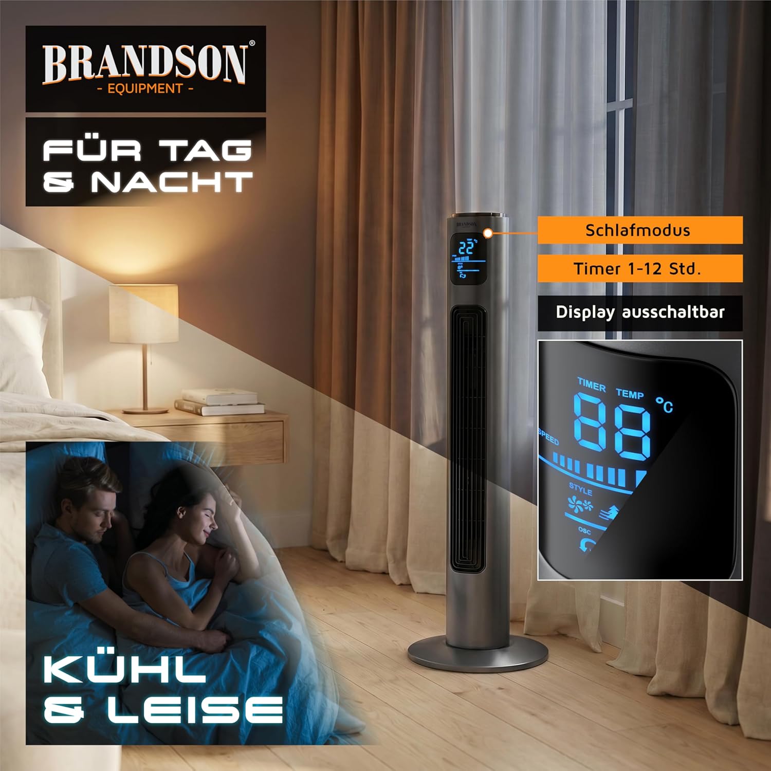 Detalle 1 de Brandson Turmventilator 96 cm mit Fernbedienung