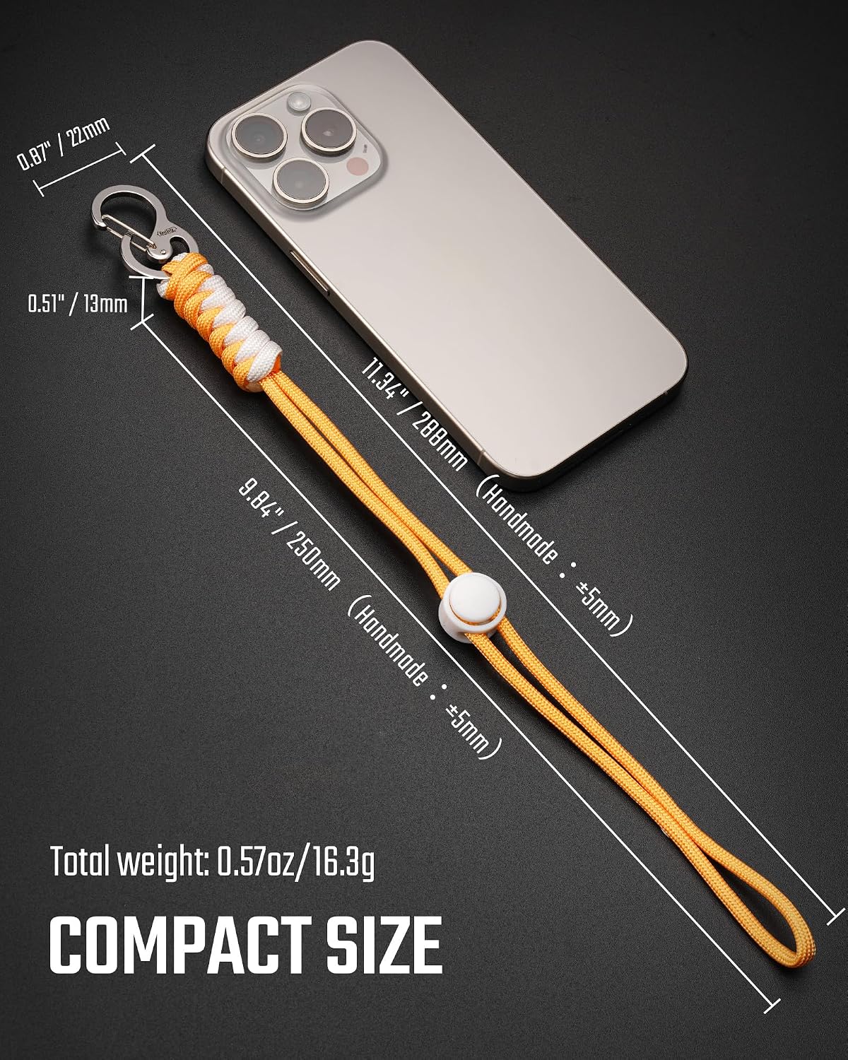 Thumbnail 5 de KeyUnity KC01 paracord carabiner keychain 11.34in