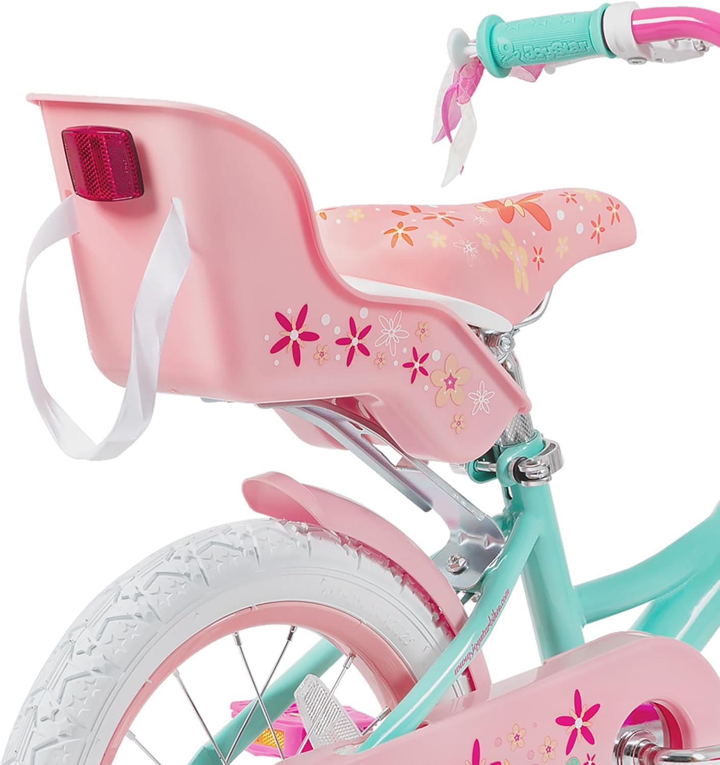 Detalle de JOYSTAR Unicorn Kids Bike for Girls (12–18 inch) with Training Wheels, Doll Seat, and Accessories