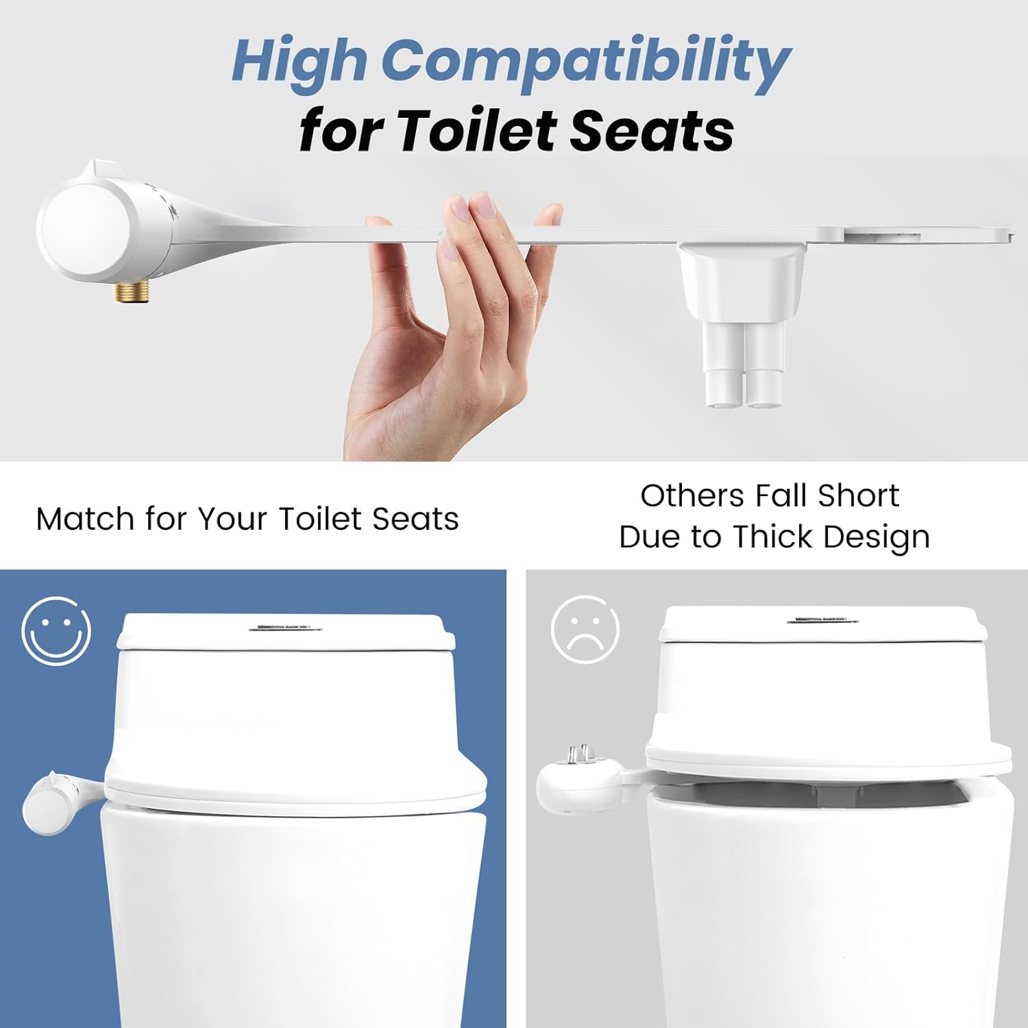 Detalle de SHIKITEK LCKMK-001W-CA Bidet Attachment, Ultra-Slim, Non-Electric, Dual Nozzle