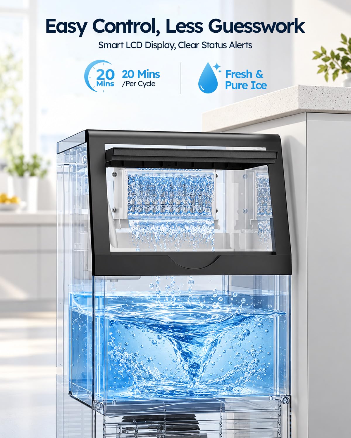 Detalle de Mojgar Commercial Ice Maker, 33 lb ice bin