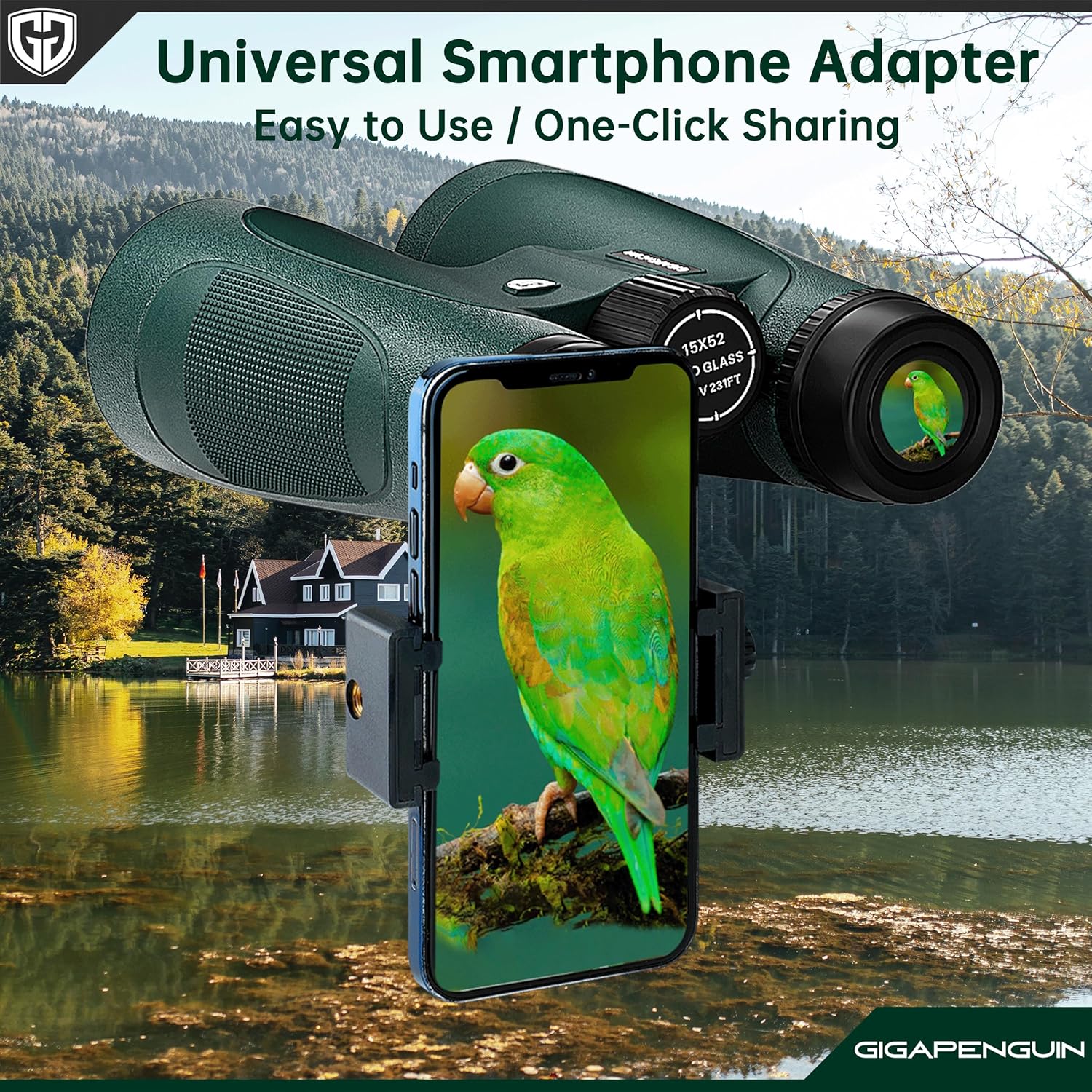 Detalle de 15x52 HD Binoculars for Adults with Upgraded Phone Adapter: High-Powered, Low-Light Clarity
