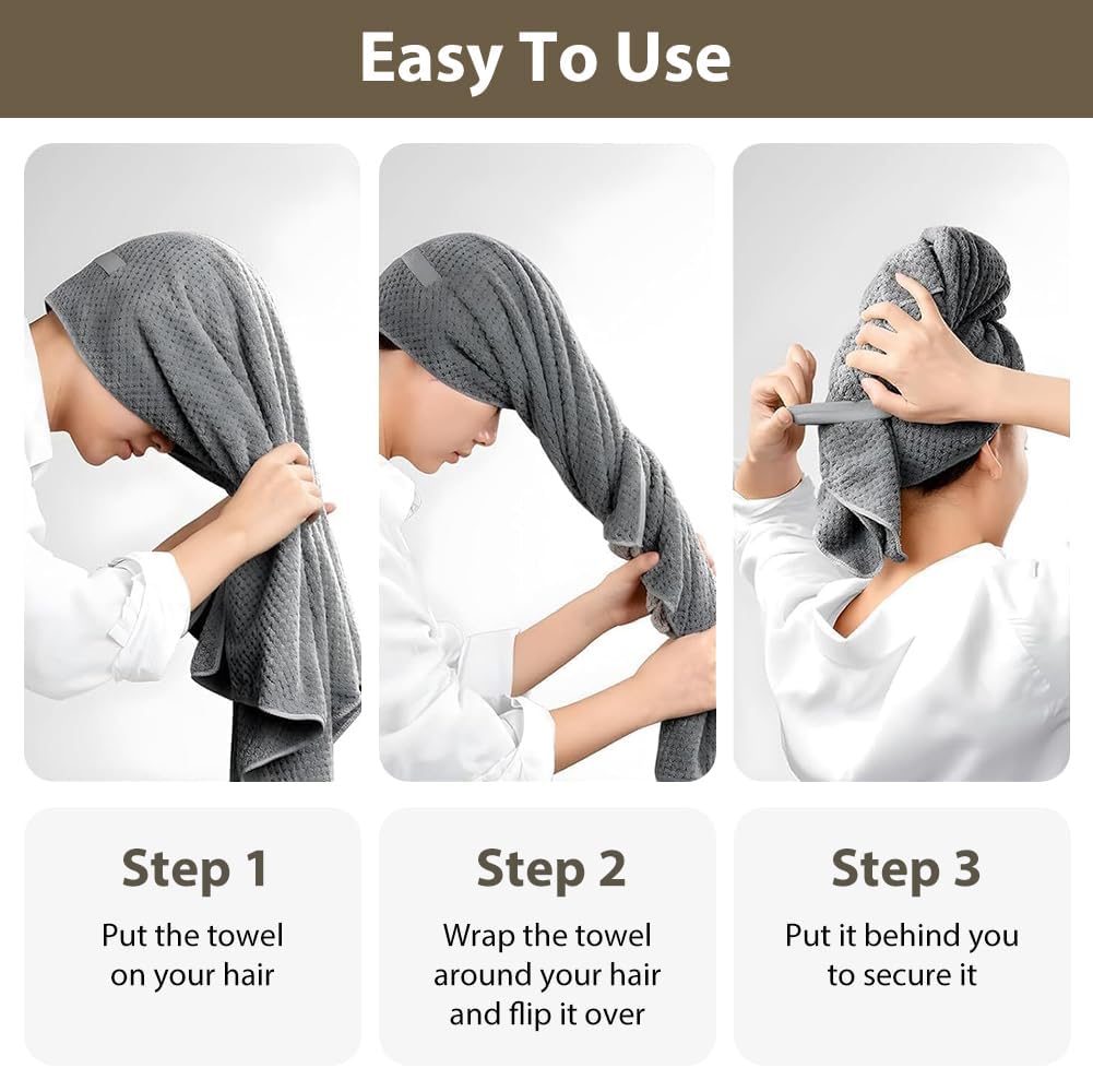 Thumbnail 4 de AOOWU Asciugamano capelli 100×61 cm 🧖♀️