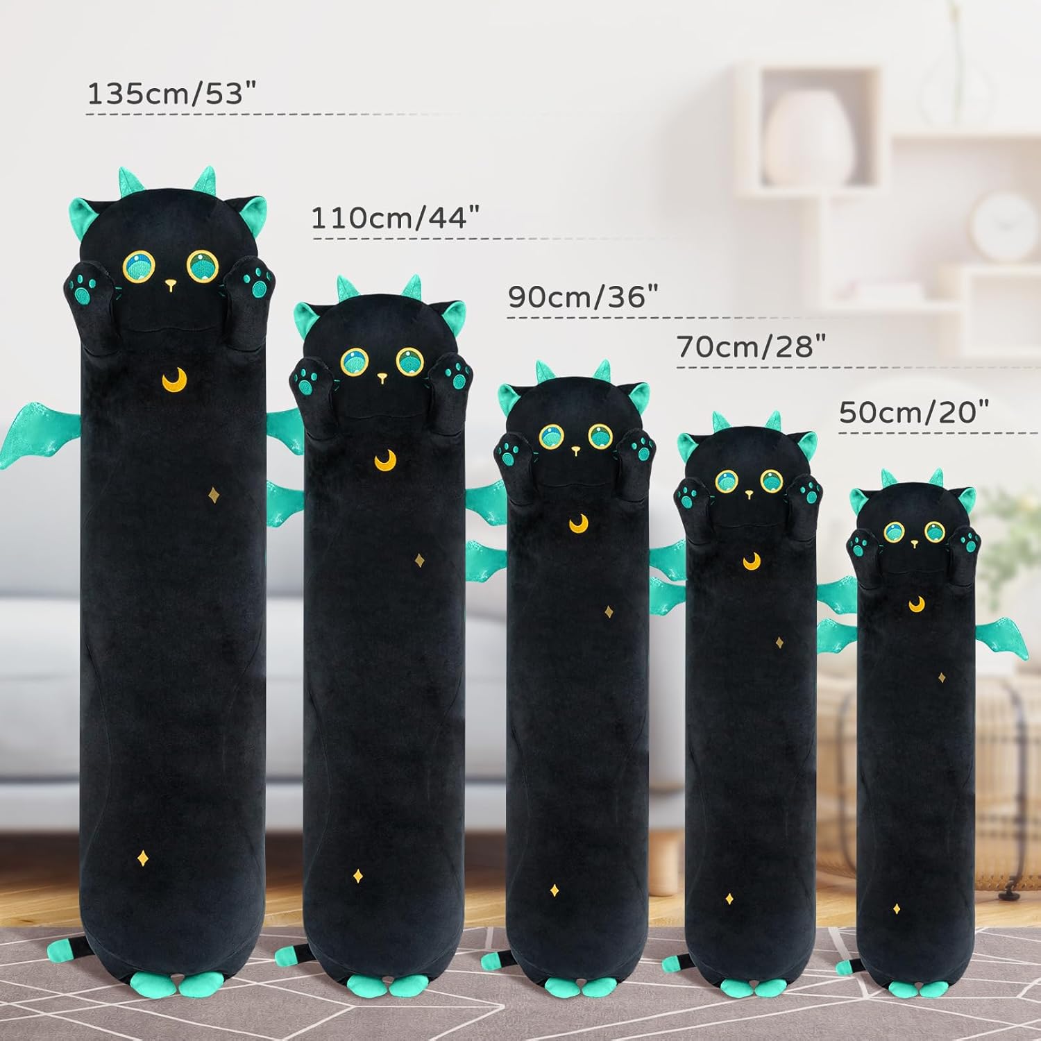 Detalle de Mewaii 50CM Chat Peluche Kawaii – Coussin Long Oreiller Doux etConfort pour Cadeau