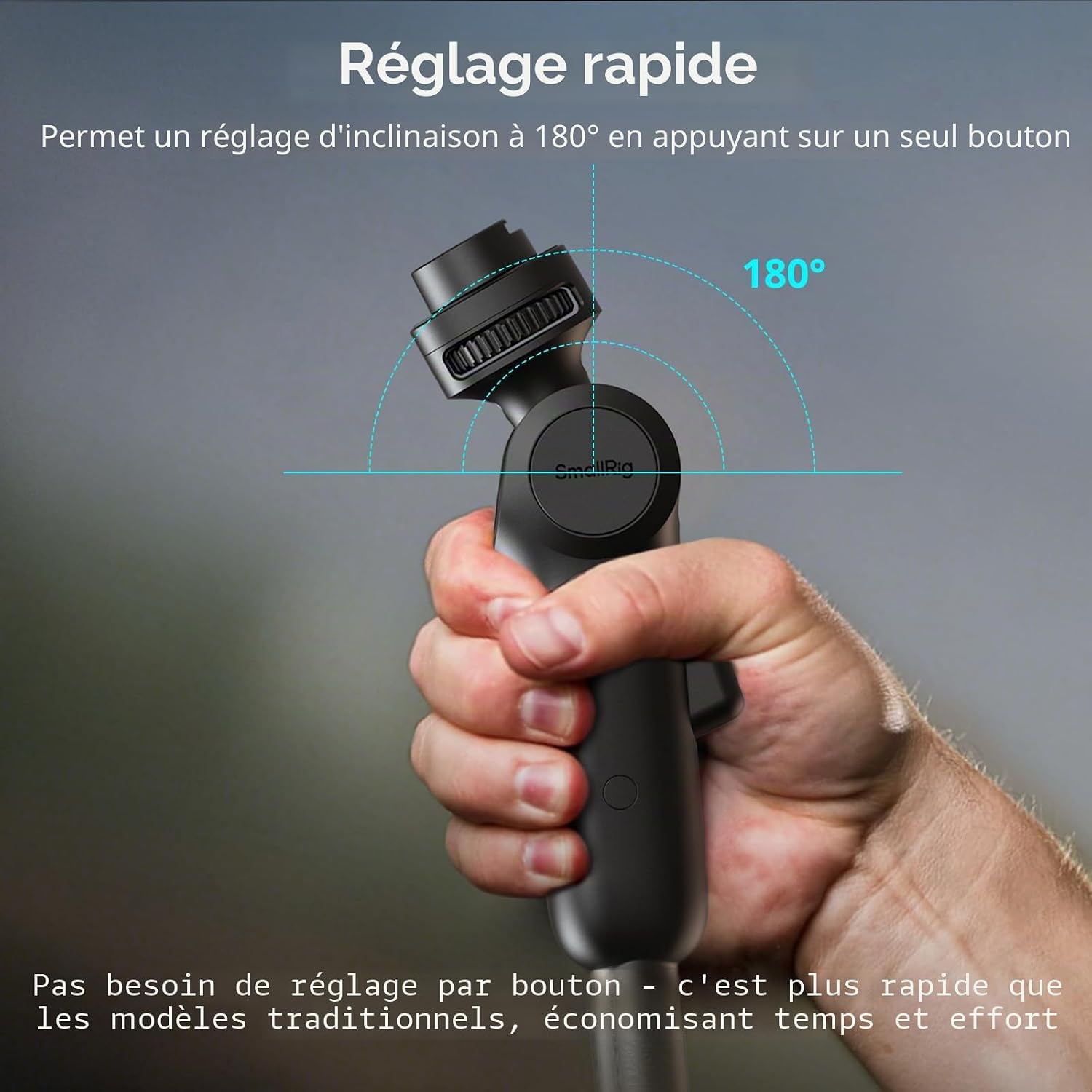 Detalle de SMALLRIG Adaptateur de lampe à dégagement rapide — capable jusqu'à 3 kg, rotation 360° et inclinaison 180°