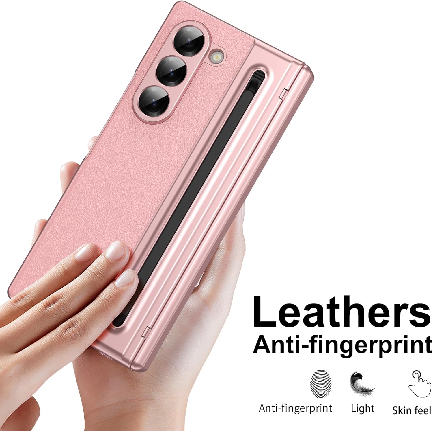 Thumbnail 2 de Custodia per Galaxy Z Fold5 con penna stilo integrata e cerniera protettiva – rosa