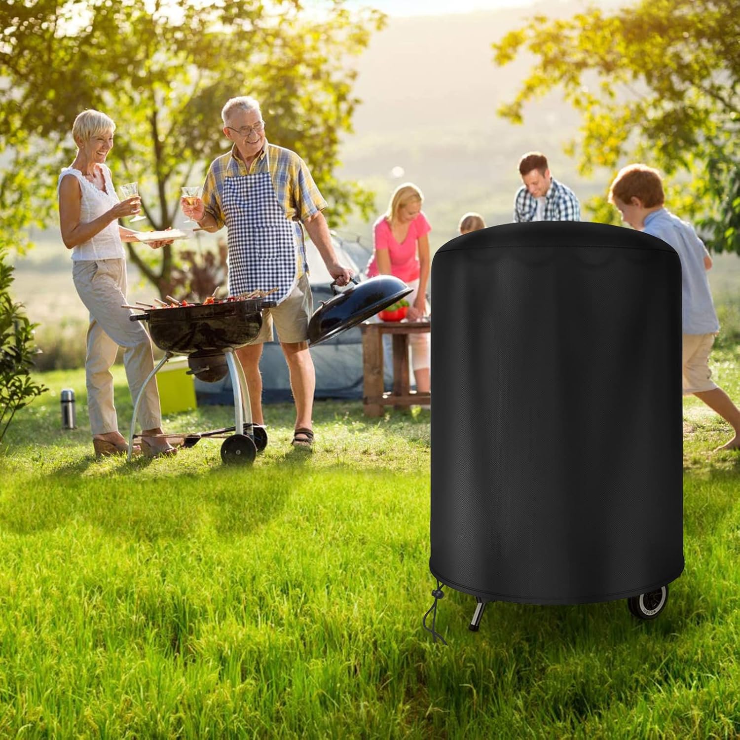 Thumbnail 6 de Raweao Kettle BBQ Cover 57cm for Weber – Waterproof 500D Oxford, Φ71x68cm