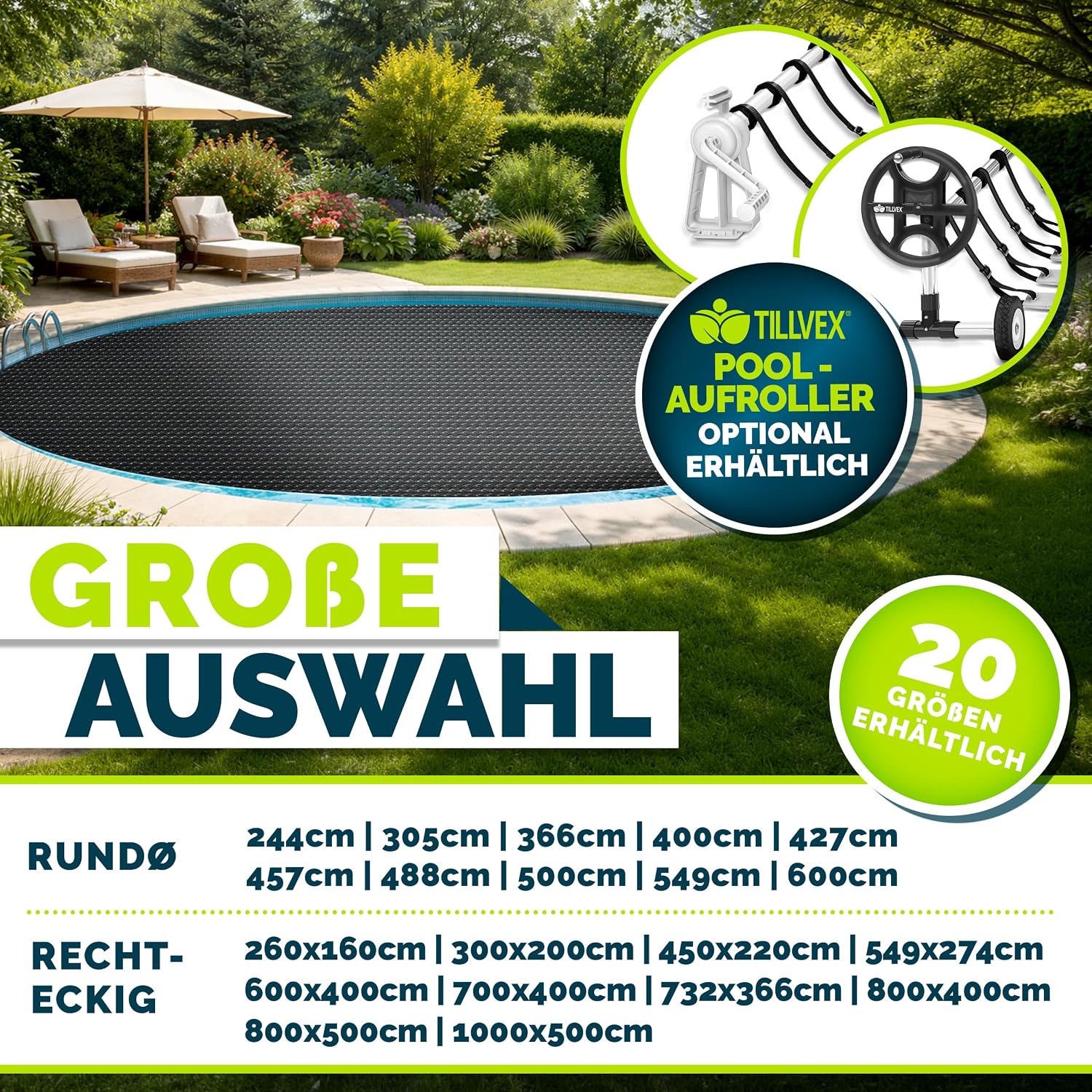 Thumbnail 2 de tillvex Premium Pool Solarplane 549x274 cm
