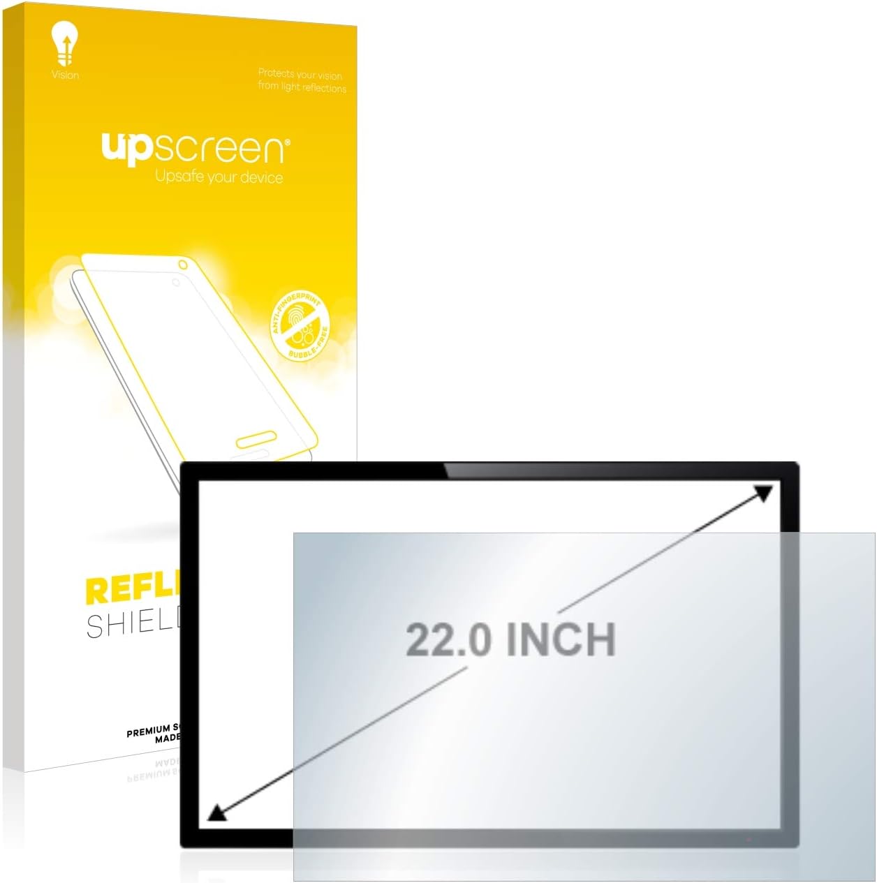 Detalle de upscreen Pellicola Protettiva Opaca 22" per PC touch panel – anti-riflesso, anti-impronte e anti-graffio