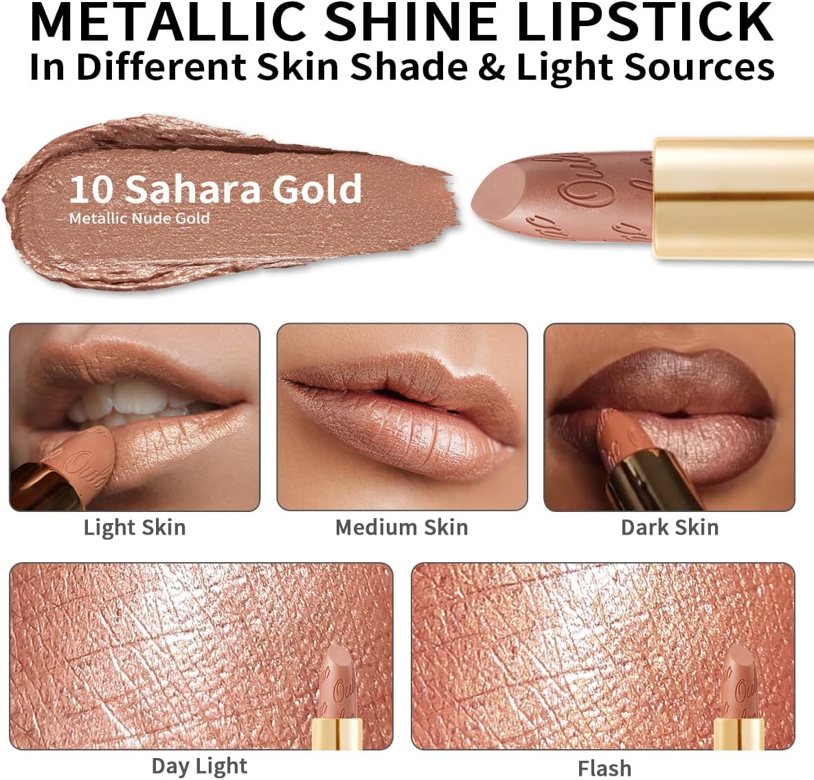 Detalle de Oulac Rossetto 10 Sahara Gold metallizzato 💄