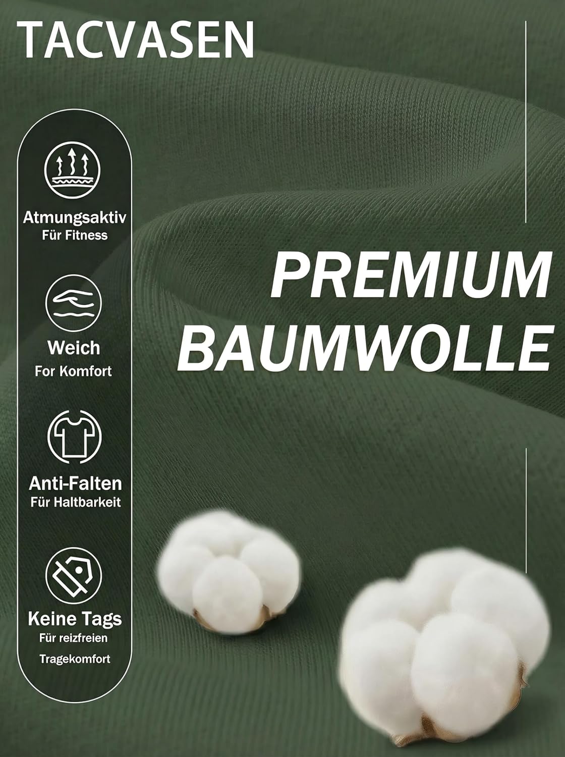 Thumbnail 3 de TACVASEN Herren Henley-Shirt aus Baumwolle mit Knopfleiste und Langarm (Regular Fit)