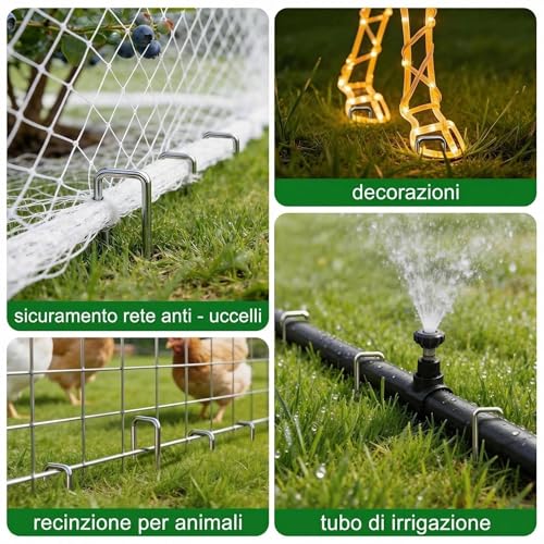 Thumbnail 6 de Amagabeli: Juego de 200 estacas galvanizadas para jardín, 150 mm, punta achaflanada