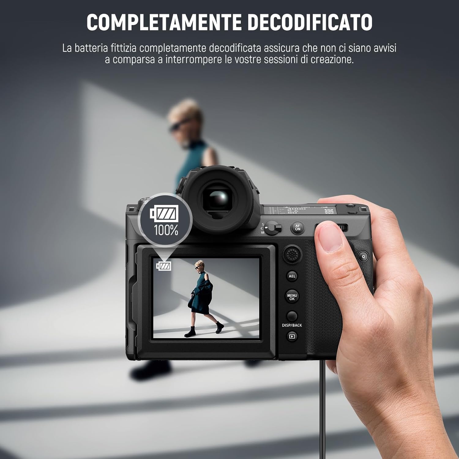 Detalle 2 de NEEWER batteria finta D-Tap per NP-W235 con cavo per batterie V-Mount (VP-NPW235) per Fujifilm e mirrorless