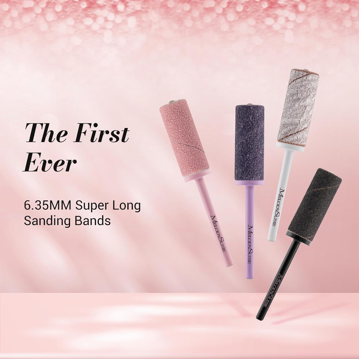 Thumbnail 1 de MelodySusie 120 Stück Schleifhülsen für Nagelfräser (3,1 mm Mandrel) – Rosa, Körnung 80–240