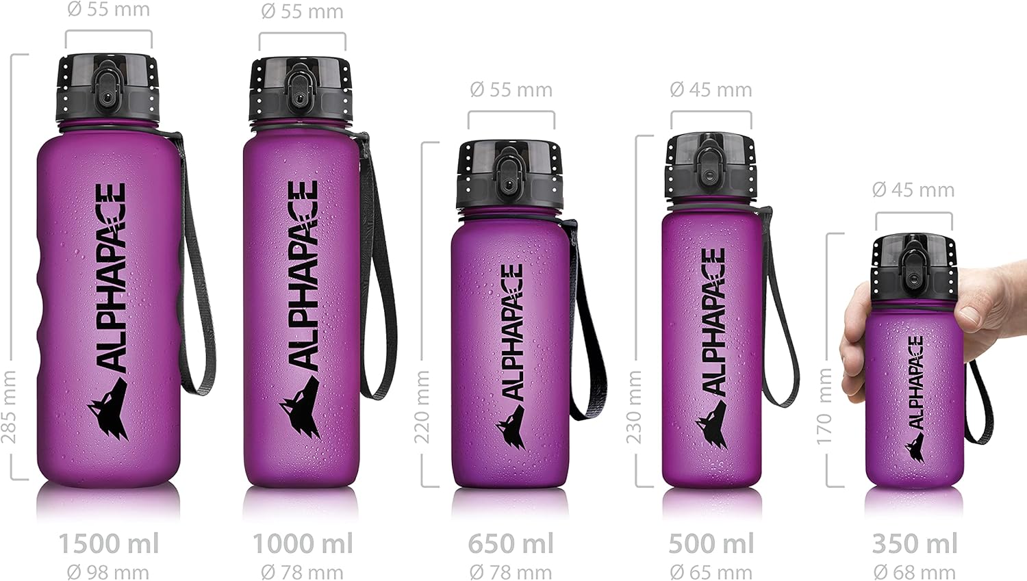 Thumbnail 1 de ALPHAPACE Gourde étanche 1000 ml avec insert à fruits – Hydratation sportive sans BPA