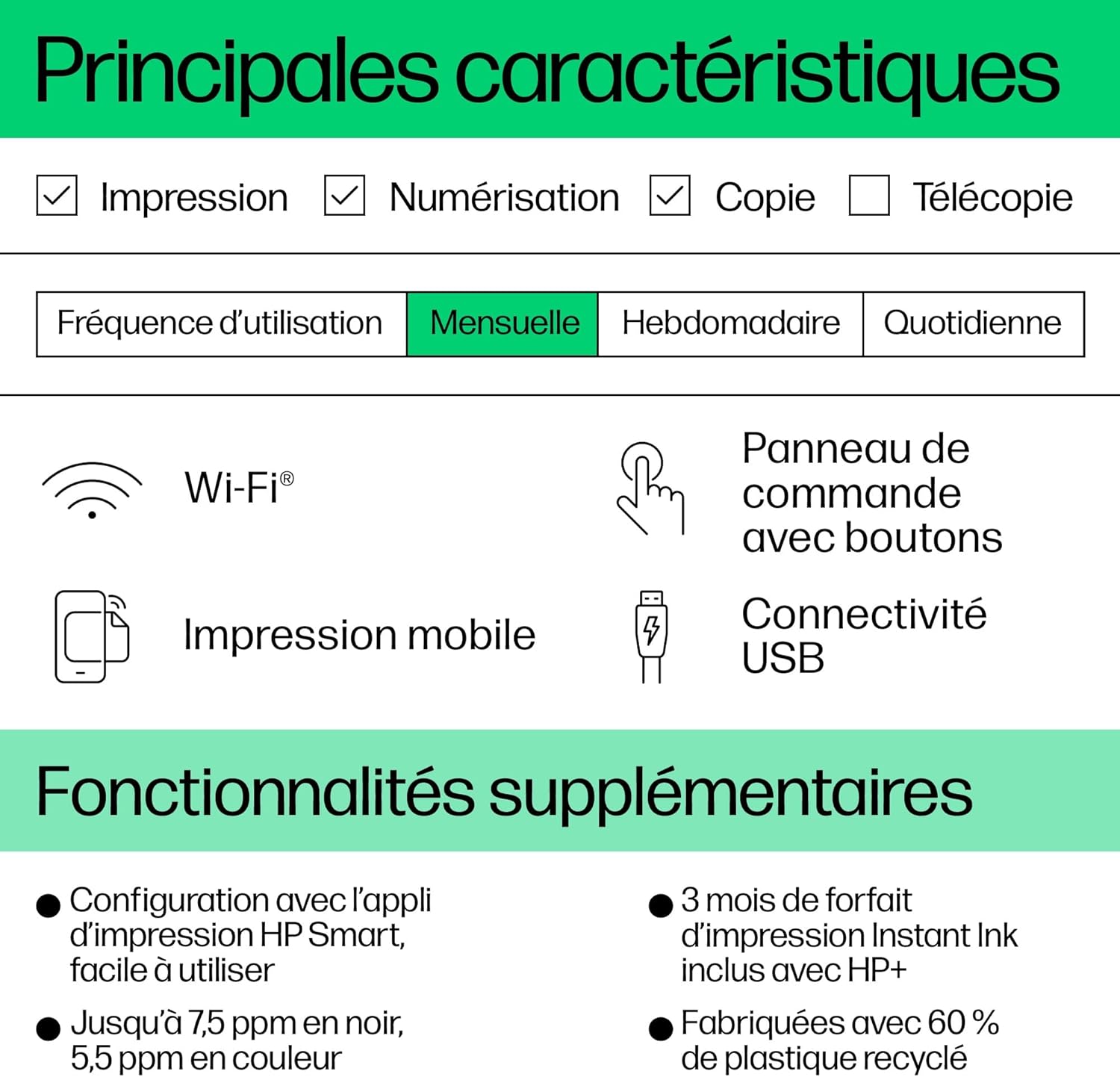 Thumbnail 5 de HP DeskJet 2820e imprimante tout-en-un jet d'encre 3 mois inclus 🖨️