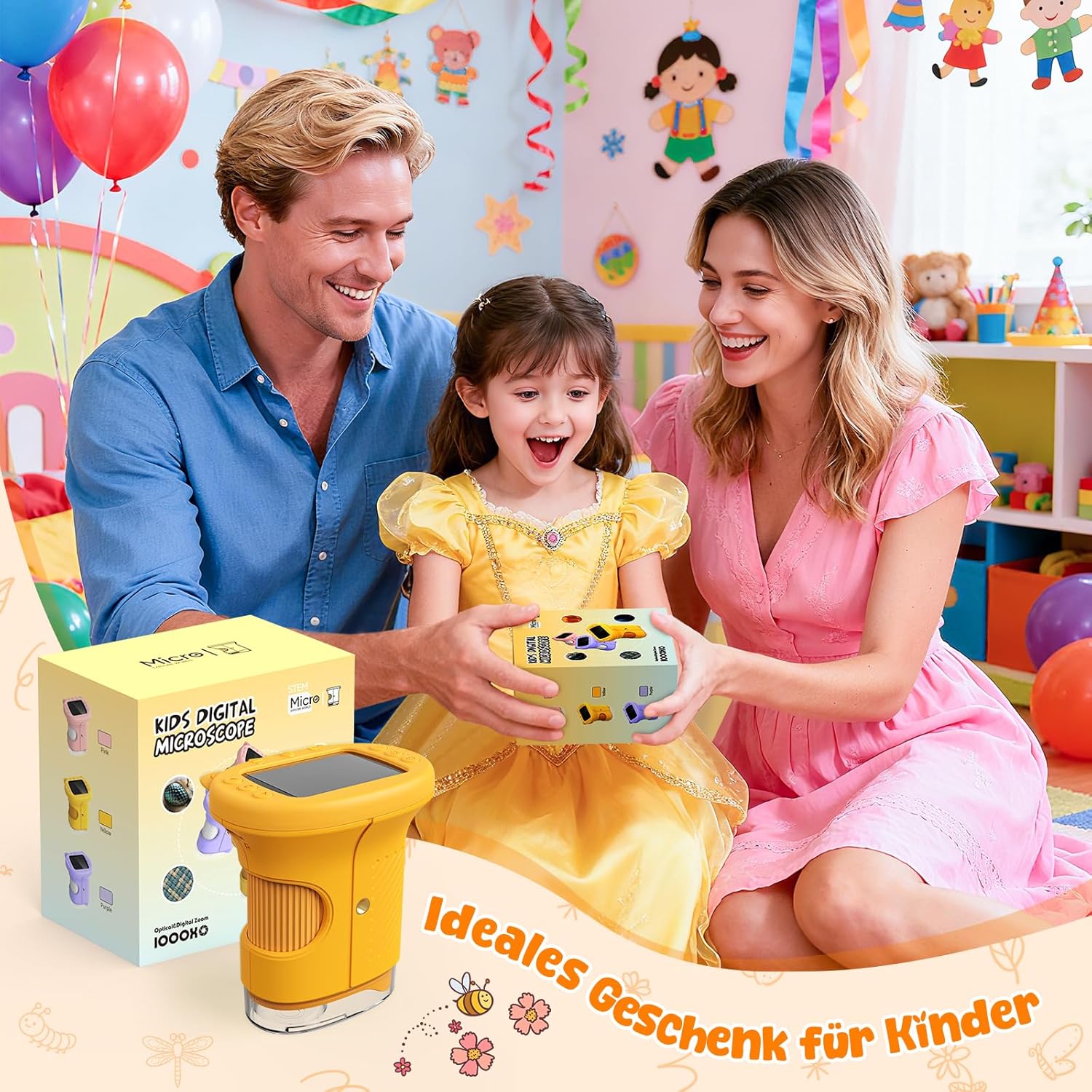 Thumbnail 6 de Yidoroye Kinder-Mikroskop mit 1000-facher Vergrößerung und 2,4" HD-Bildschirm