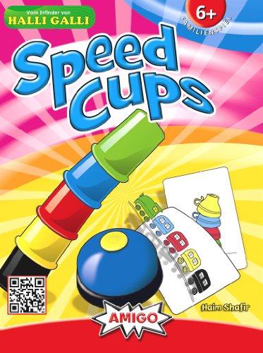 Detalle de AMIGO 03780 Speed Cups – Geschicklichkeitsspiel für 2–4 Spieler