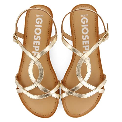 Detalle de GIOSEPPO Sandalias Doradas de Tirantes Finos para Mujer 👡