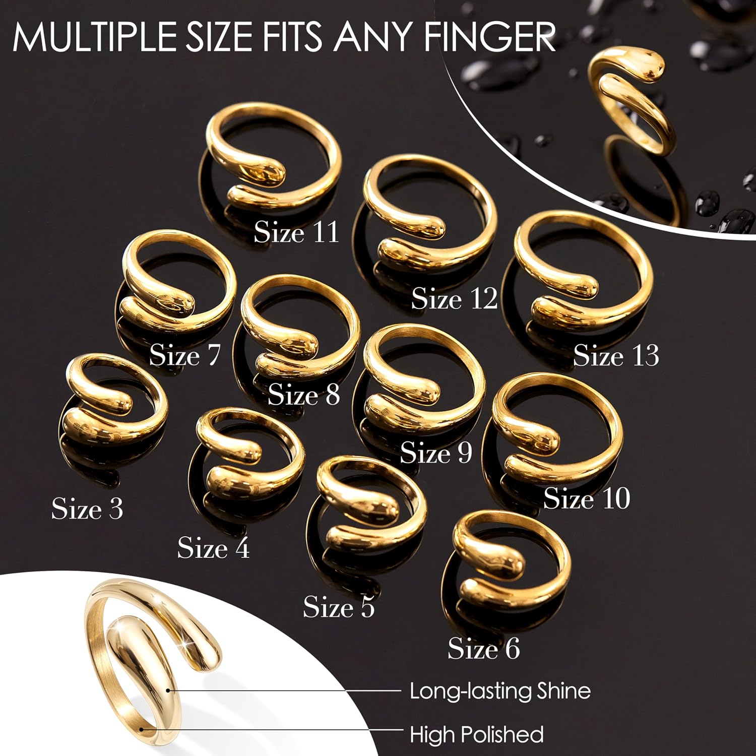 Detalle 2 de Gold-Plated Statement Ring