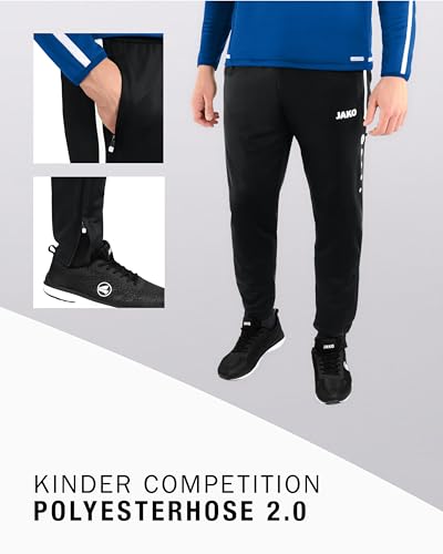 Detalle 2 de JAKO Competition 2.0 Polyesterhose Kids – Schwarz/Weiß, 140