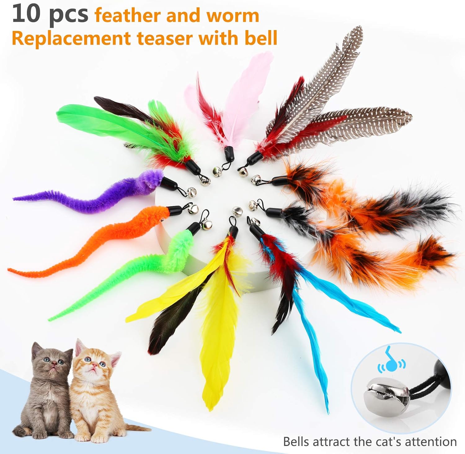 Thumbnail 1 de Hianjoo Cat Feather Teaser Set 12 pcs — interactive cat toys 🐱