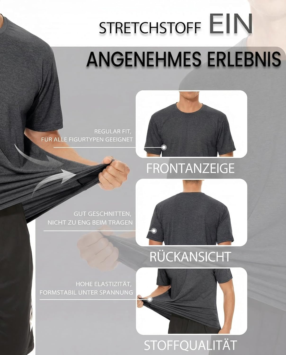 Thumbnail 5 de MAGCOMSEN Herren Sportshirt atmungsaktiv – leichtes Lauf- und Funktionsshirt für Sommer