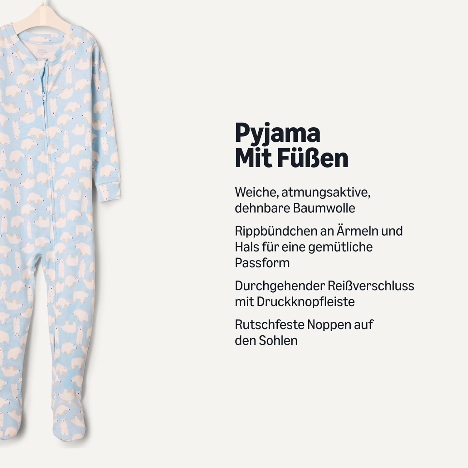 Detalle de Amazon Essentials x Sofia Grainge Unisex Baby- und Kleinkind-Snug-Fit Pyjama mit Fuß aus Baumwolle, 2er-Pack