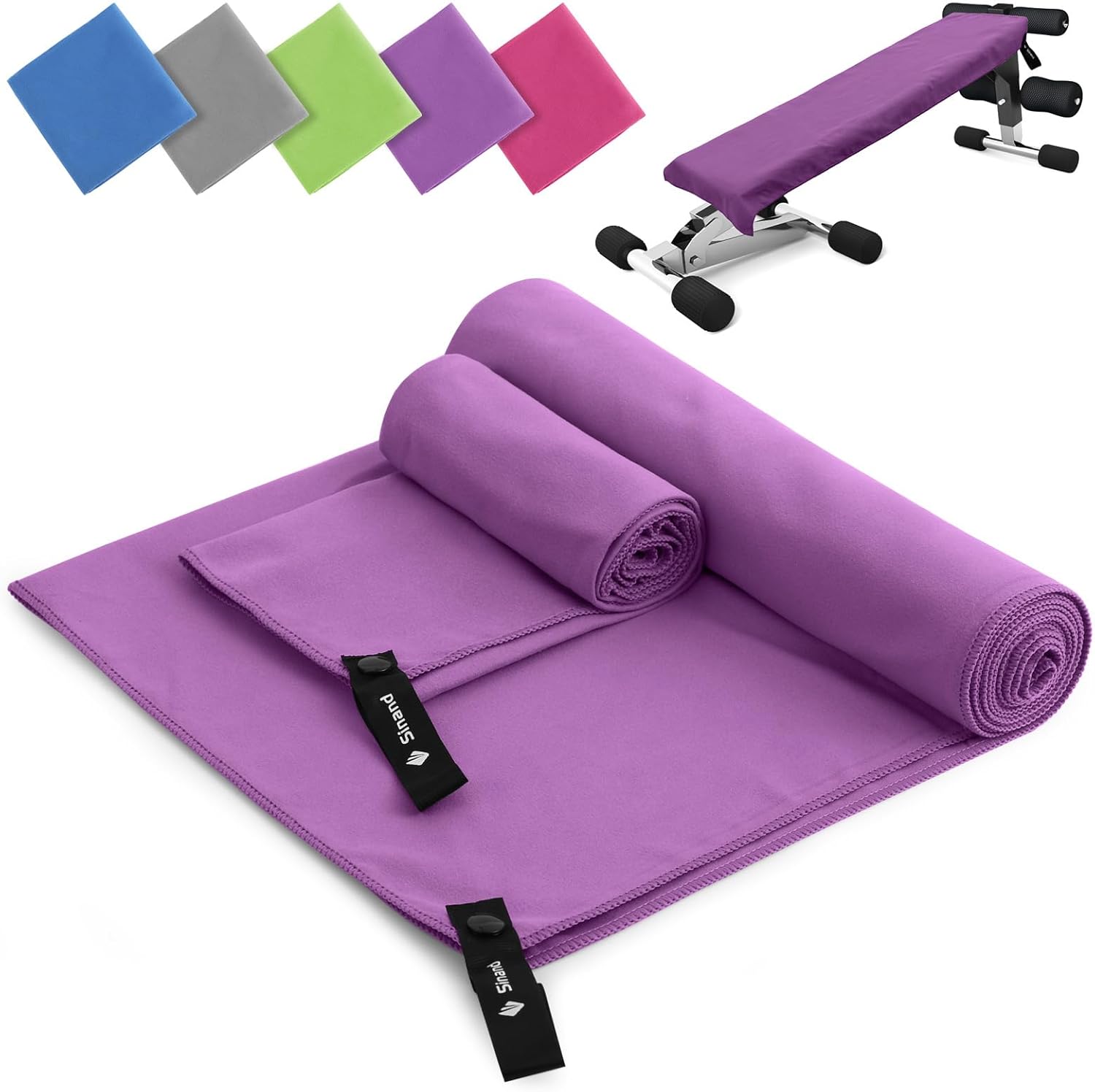 Detalle de Sinand Microfibre Towel 2 Pack (160x80cm + 80x40cm) – Ultra Lightweight, Quick-Dry Sports Towels