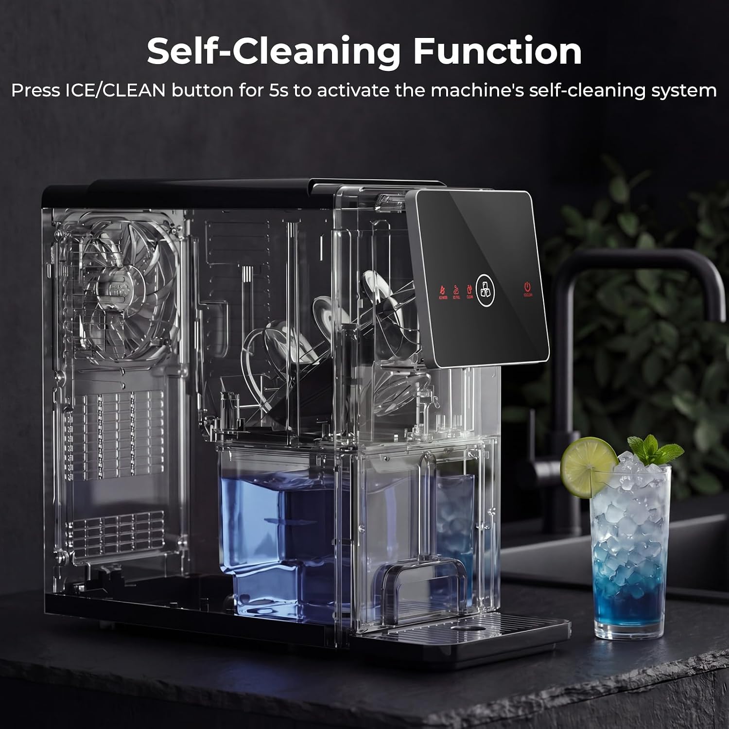 Detalle 2 de Antarctic Star HZB-15DN Nugget Ice Maker with Self-Dispensing and Self-Cleaning