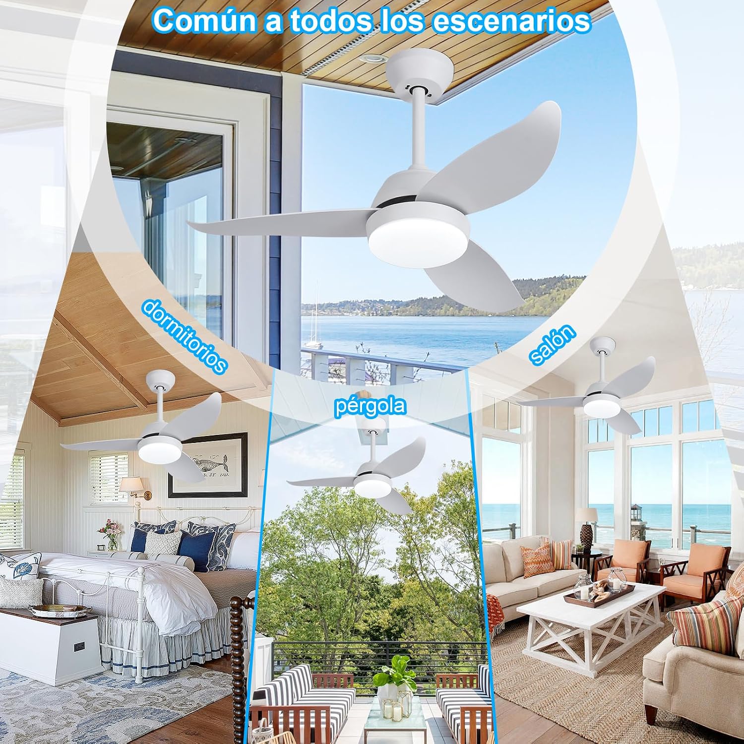 Detalle 2 de YAZIONG Ventilador de Techo con Luz Silencioso: rendimiento DC, 6 velocidades y luz LED adaptable