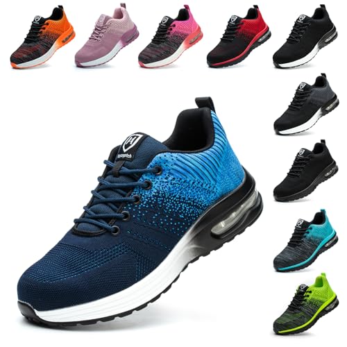 Detalle de Baofular Scarpe Antinfortunistiche da Uomo/Donna – Leggere, Traspiranti e Antiscivolo (Blu, 39 EU)