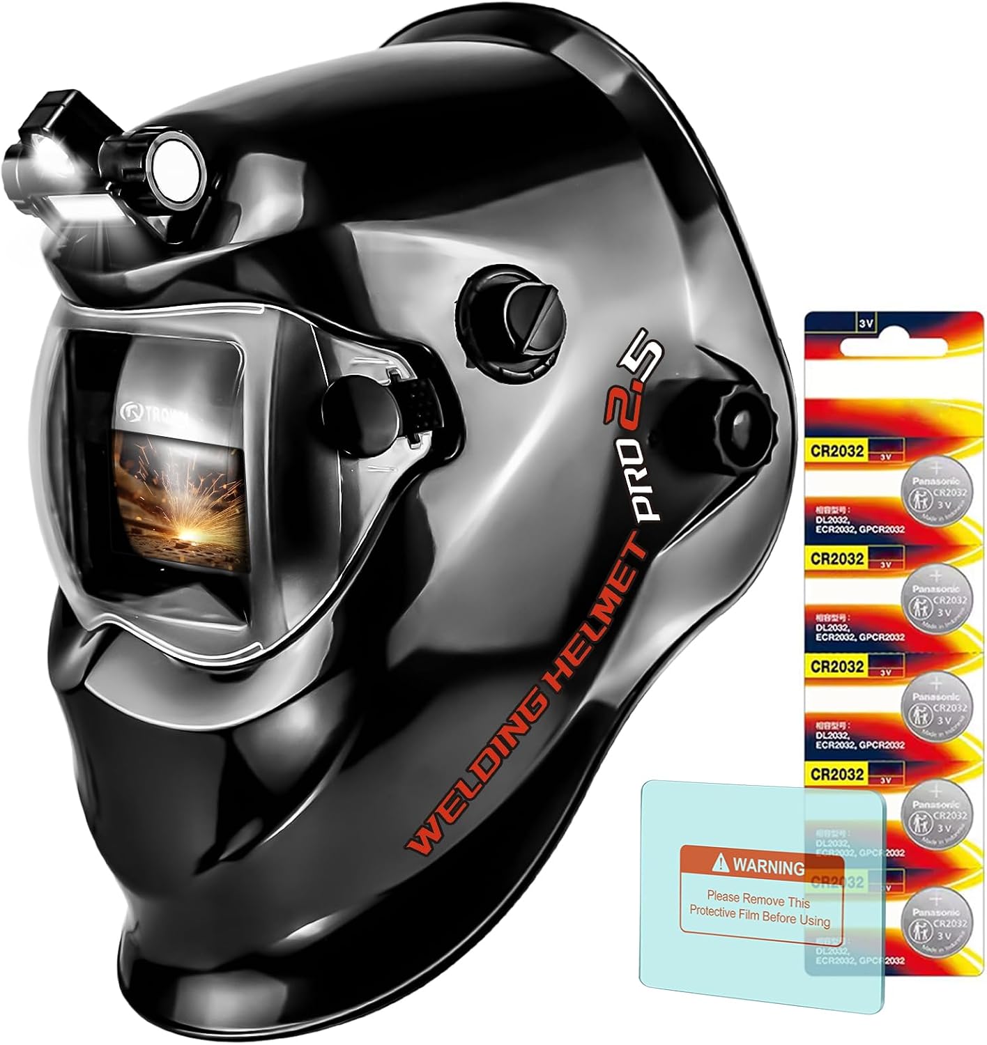 Detalle de TRQWH Welding Helmet with Light True Color Auto Darkening: Practical PPE for TIG, MIG, ARC
