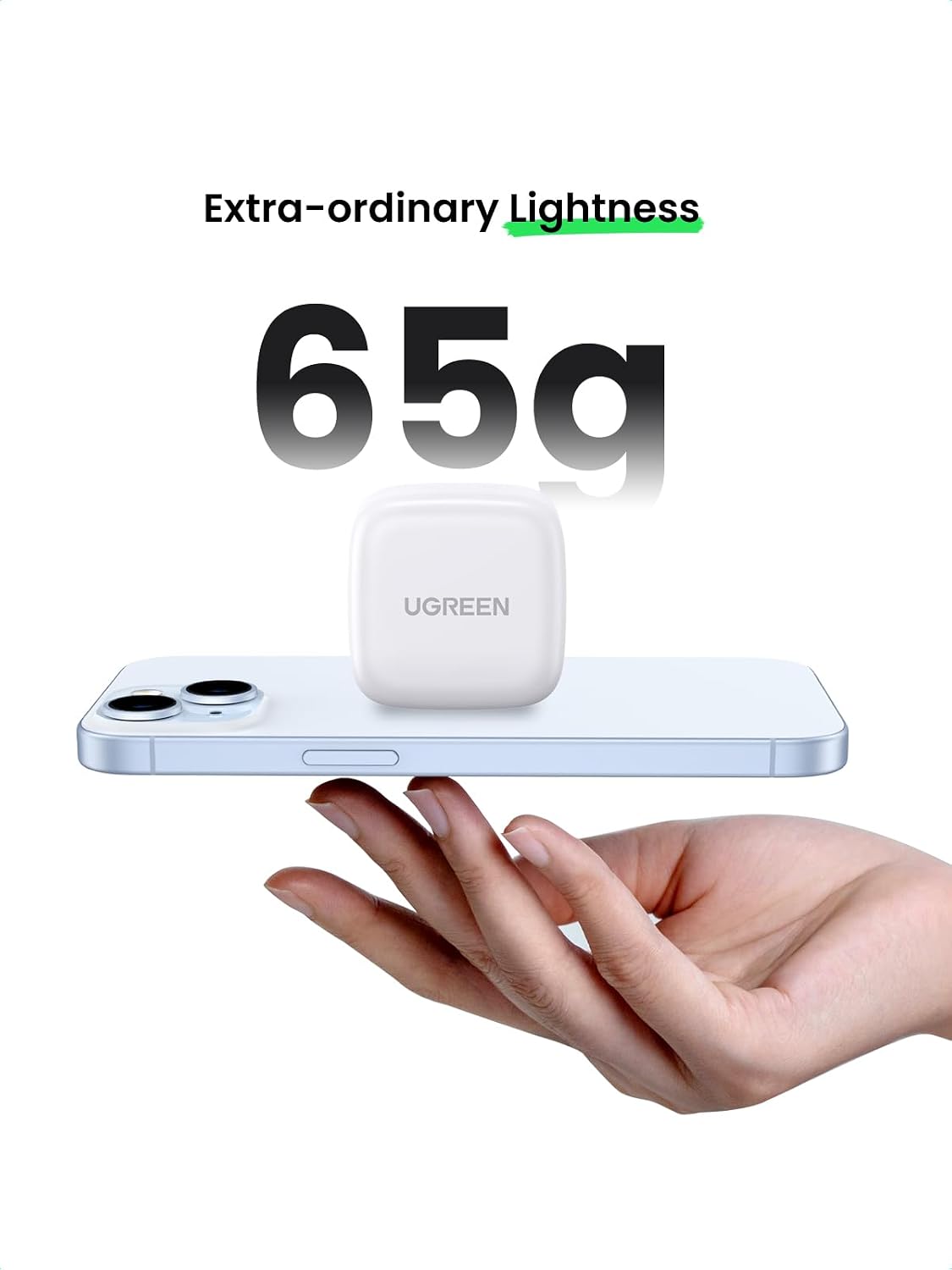 Detalle de UGREEN 20W USB-C Plug PD Fast Charger (white) – compact Type C power adapter