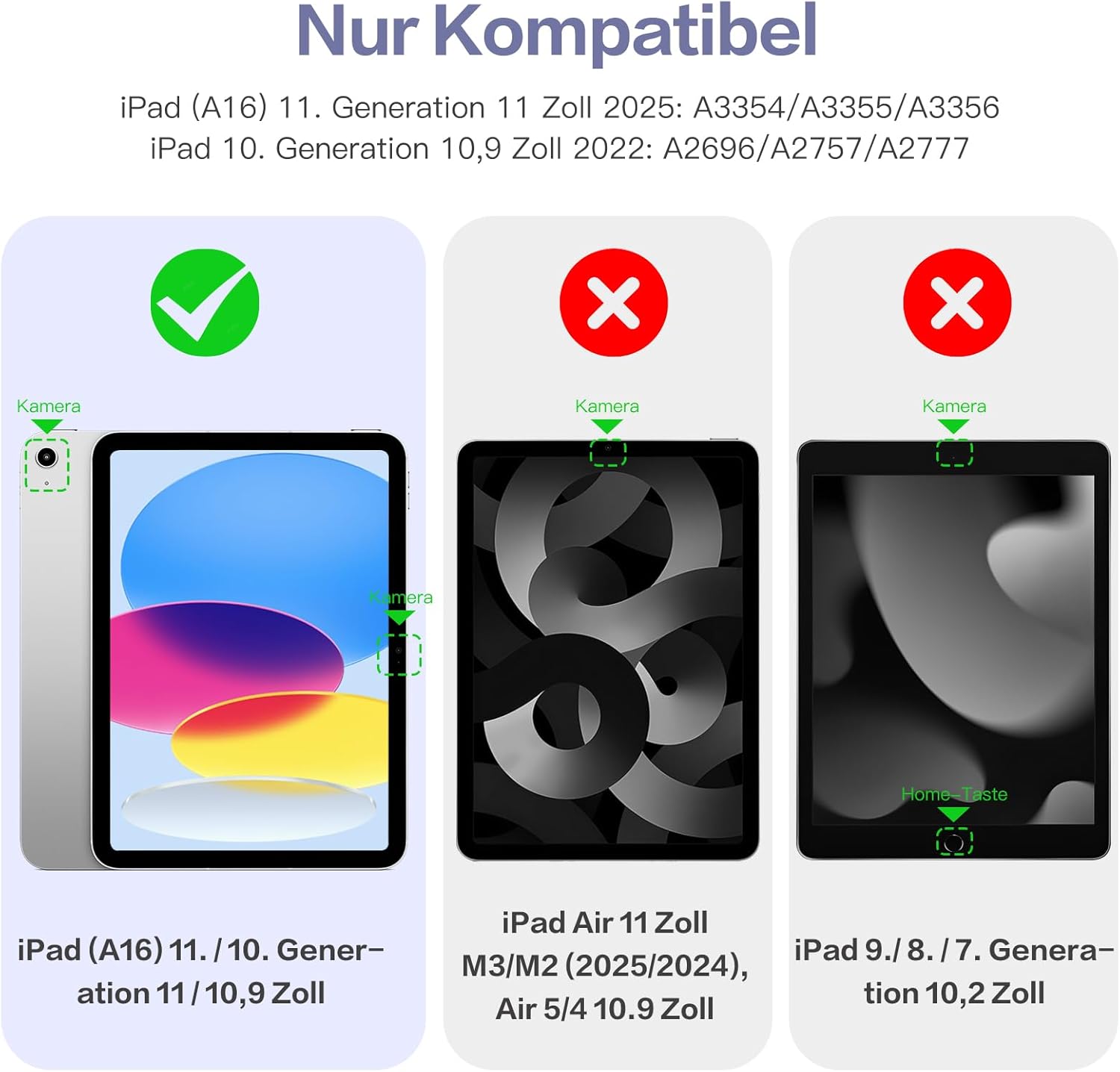 Thumbnail 2 de Vobafe Schutzhülle für iPad A16 (11. Generation 2025) & iPad 10. Generation 10,9" – mit Stifthalter, PC-Transparent, Lavendel