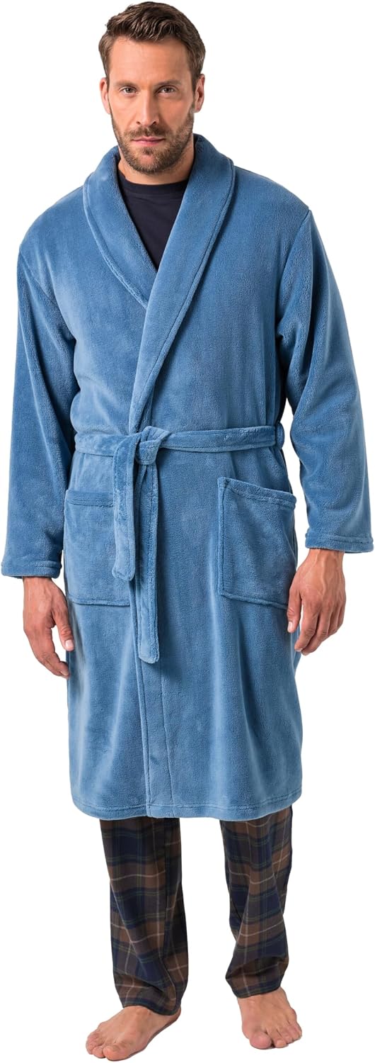 Detalle de JP 1880 Peignoir pour hommes grandes tailles L-8XL en tissu éponge, col châle — Collection Homewear