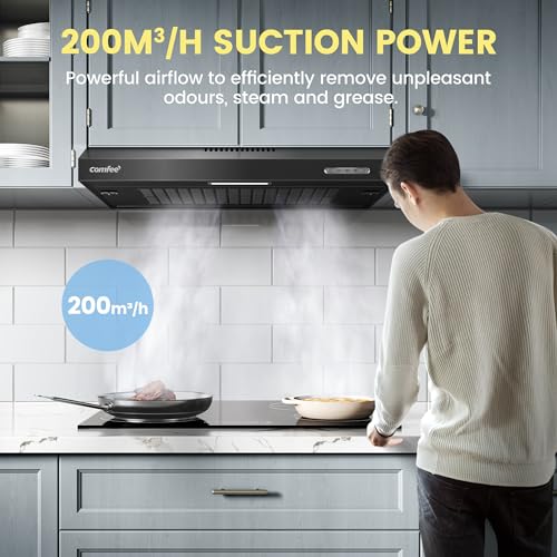 Detalle de COMFEE' Visor Cooker Hood, 60cm Under-Cabinet Extractor Fan