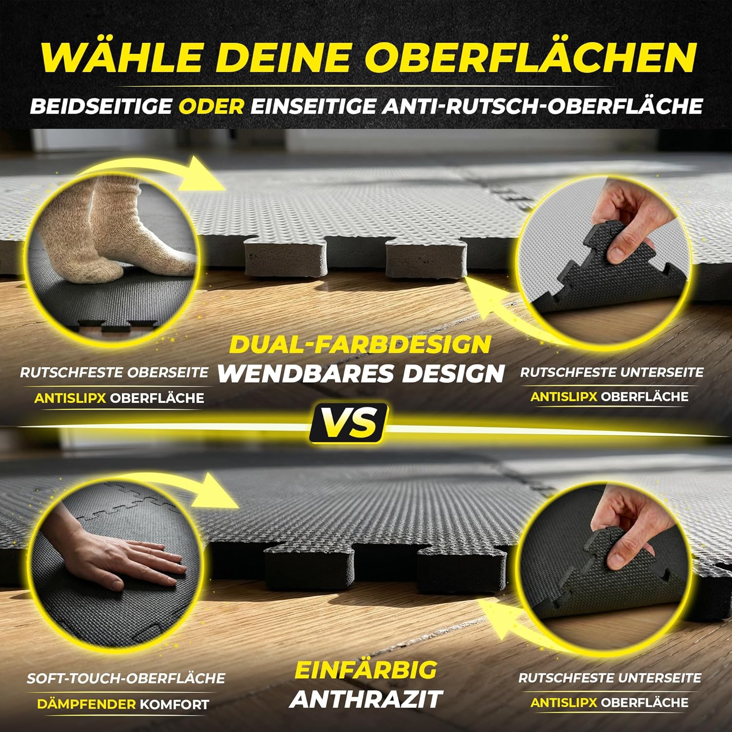 Thumbnail 5 de BeMaxx Schutzmatten Bodenschutzmatte-Set Sportmatte (Puzzle-Set) für Gymnastik, Fitness & Training