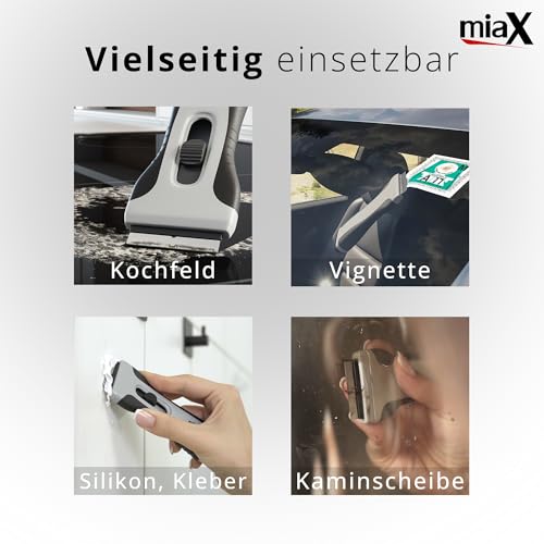 Detalle 2 de miaX Profi Kochfeldschaber mit Soft-Touch-Griff und Ersatzklingen