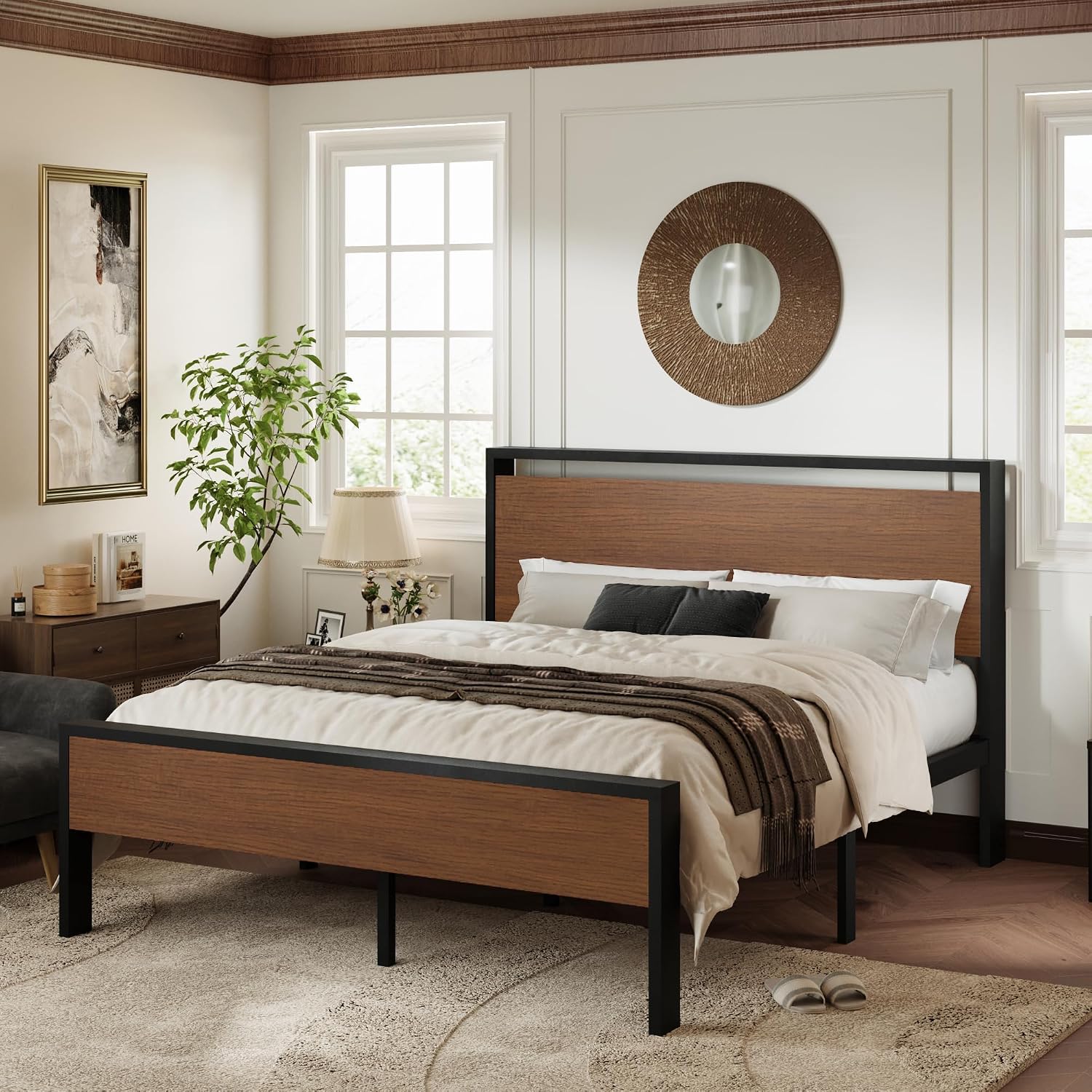 Detalle de Allewie Bed Frame, Queen Size