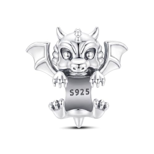 Detalle de BOIGEGU Charm de animales en plata 925 con circonita para pulsera o collar