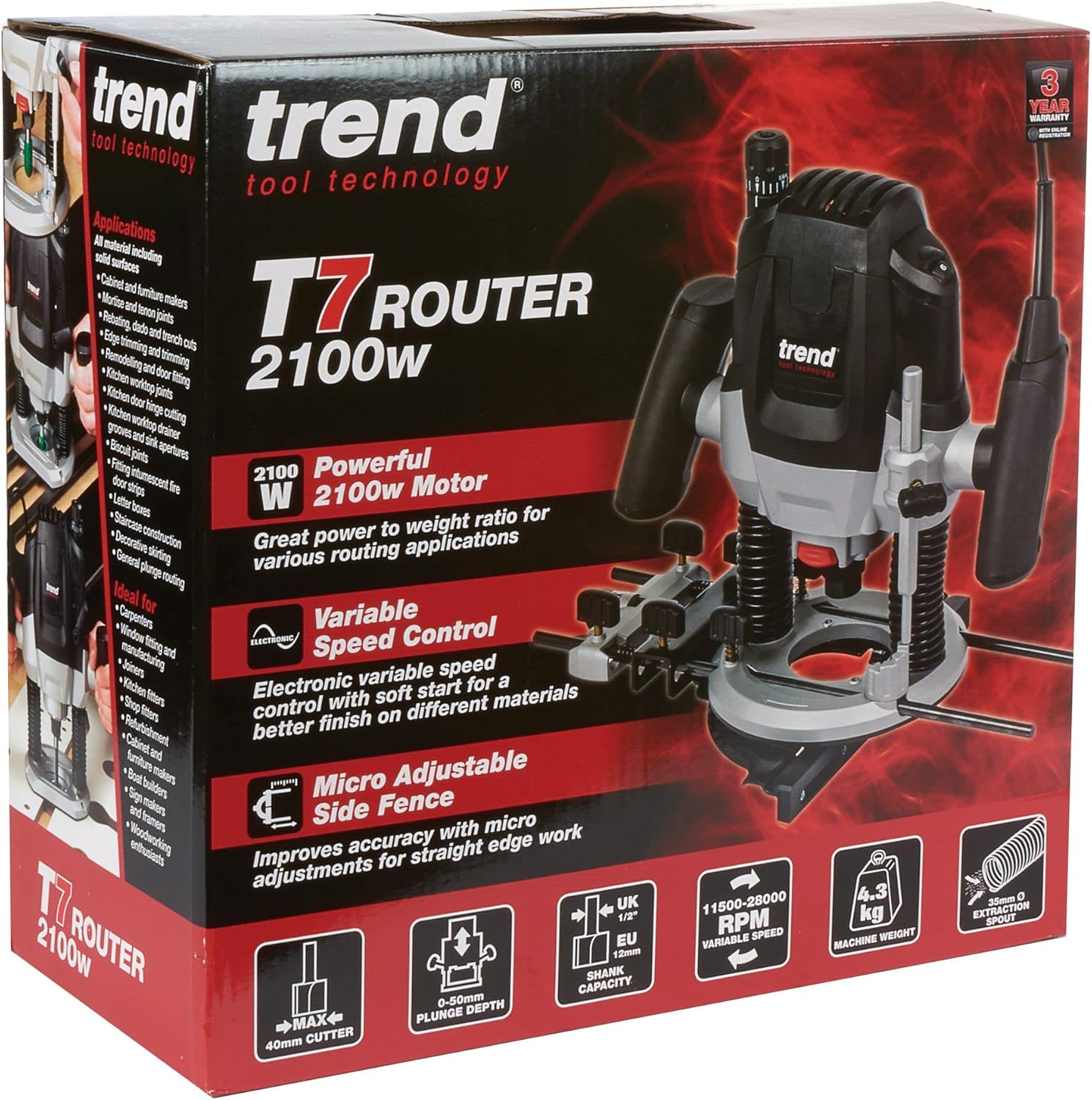 Thumbnail 4 de Trend T7EK/EURO défonceuse plongeante 2100W 🔧