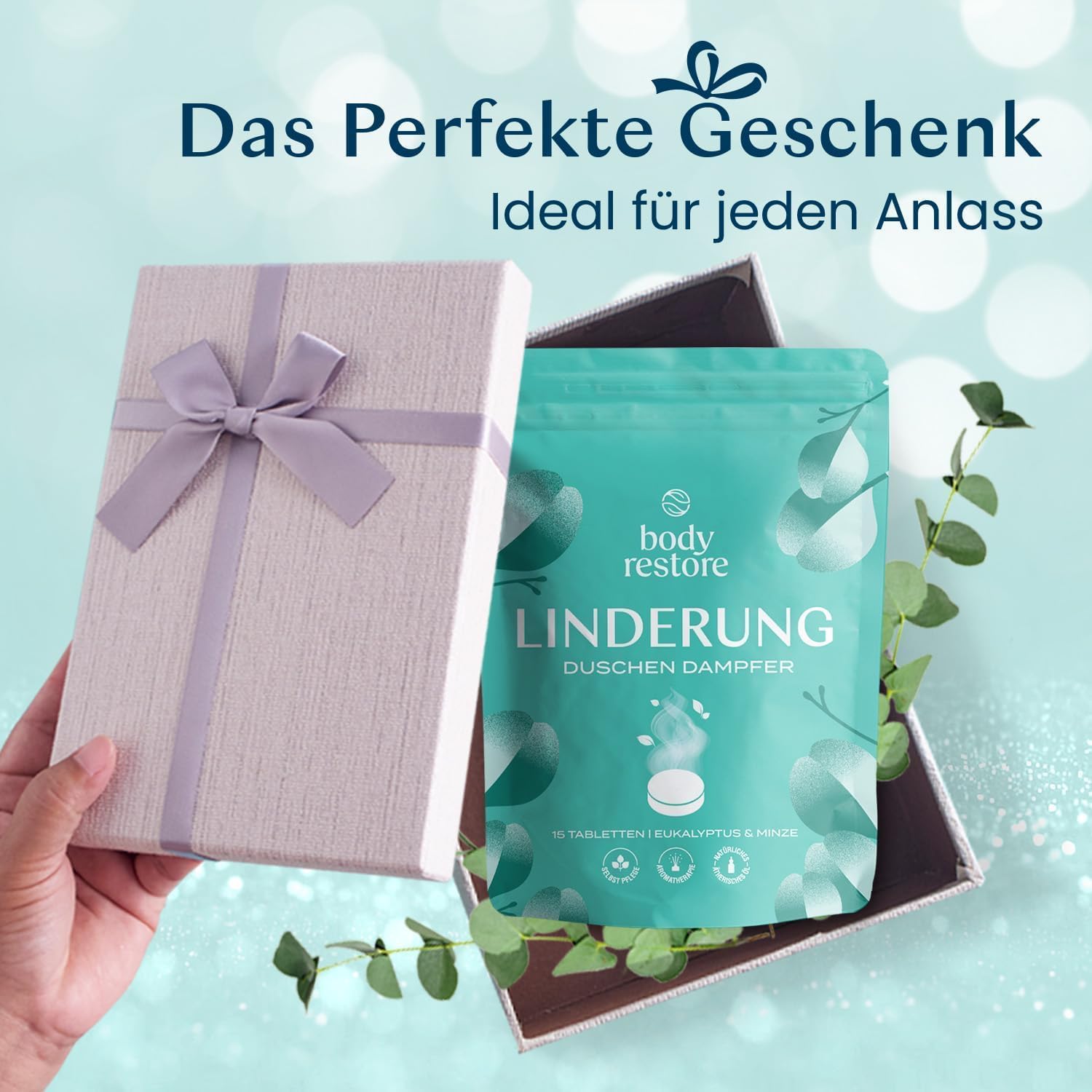 Thumbnail 2 de Body Restore Duschdampfer Aromatherapie 15er Pack (Eukalyptus) – Spa-Geschenk für Zuhause