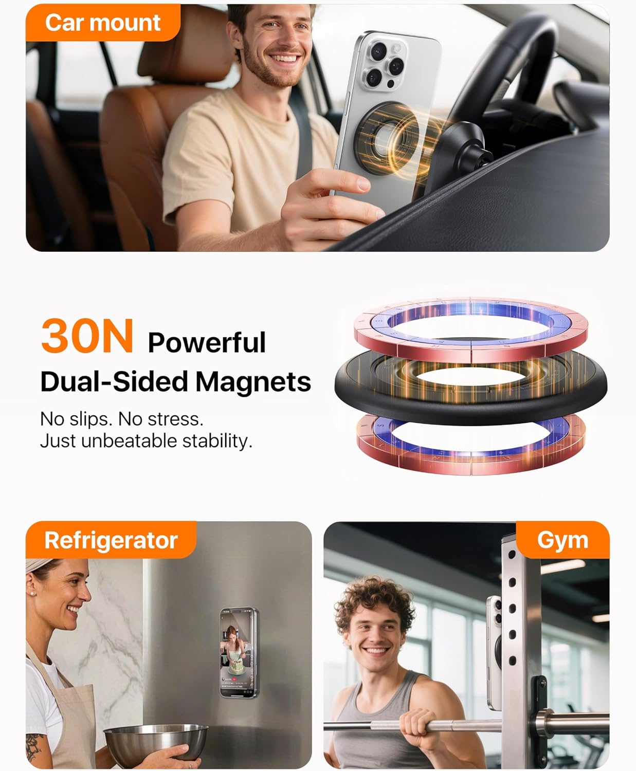 Thumbnail 2 de andobil 2025 3rd Gen Magnetic Phone Grip for MagSafe 1